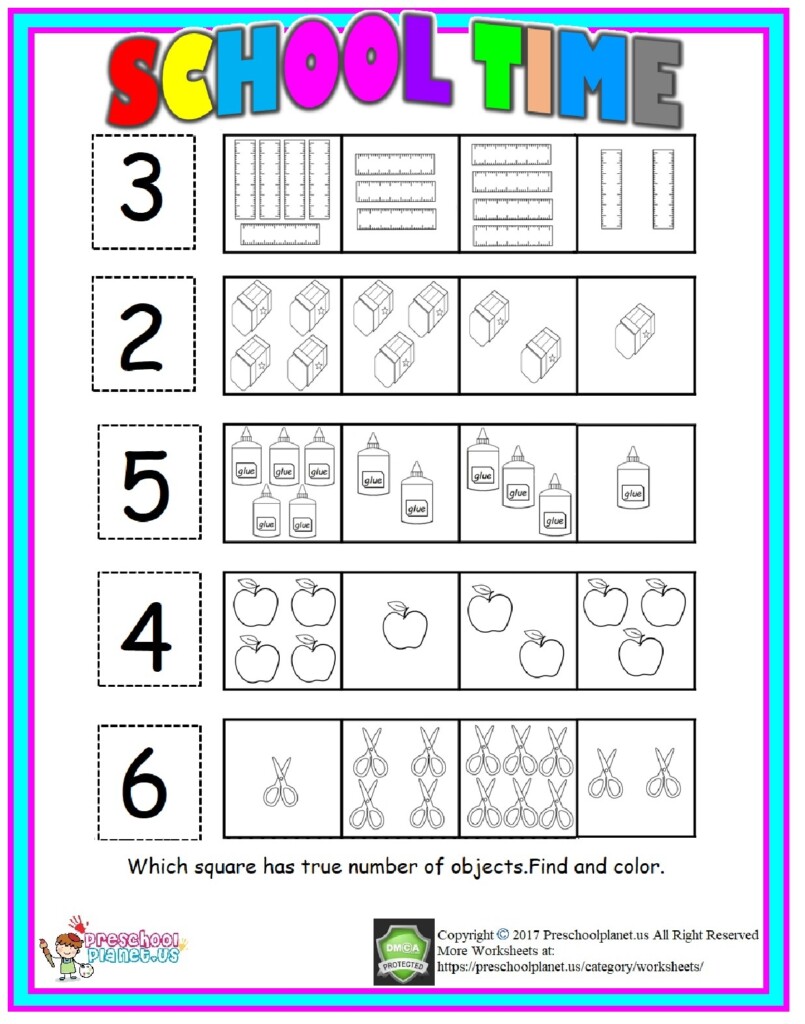 Back To School Number Worksheet Malvorlage