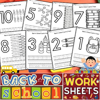 Back To School Number Worksheets 1 To 10 First Day Of School Activities