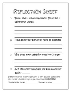 Behavior Reflection Sheet Elementary School - schoolprintablesheets.com