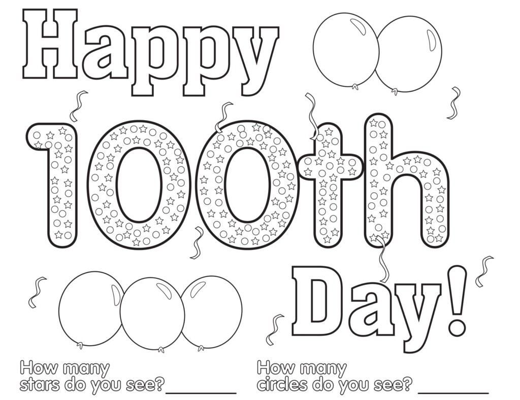 100 Day Of School Free Coloring Pages