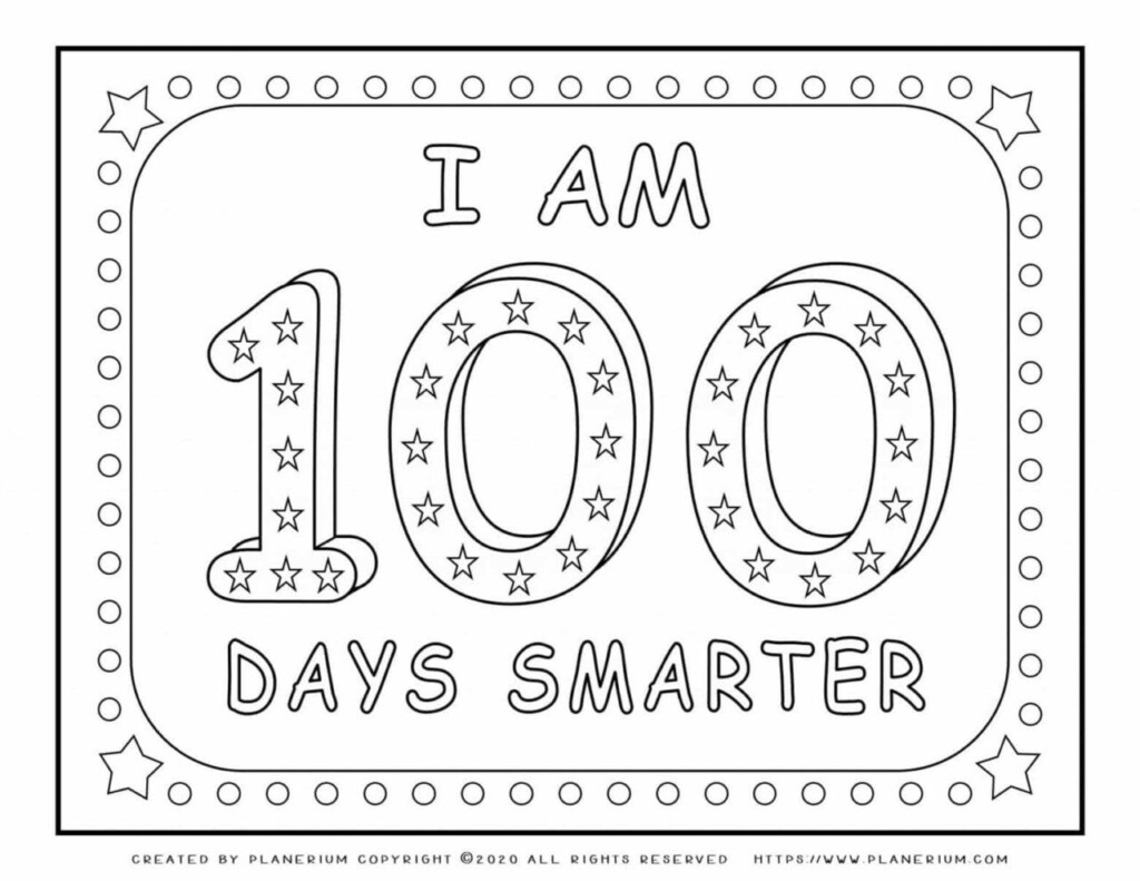 100 Days Of School Coloring Pages Coloring Pages