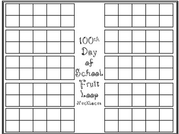 100th Day Fruit Loop Ten Frame Necklaces By Liz Crans TpT