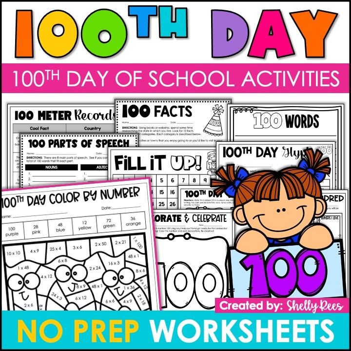 100th Day Of School Activities 100th Day Reading And Math Worksheets 