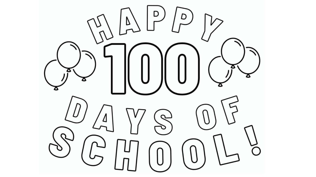 100th Day Of School Printable Coloring Pages