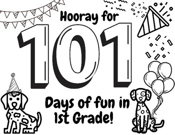 101 Day Of School Coloring Page By Melanie 39 s Primary Magic TPT