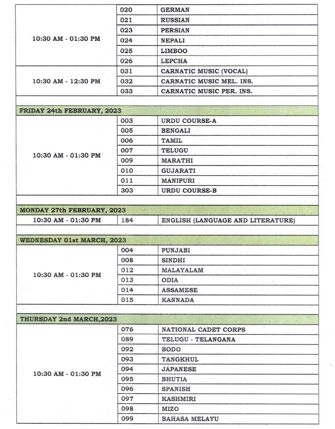 10th Class Date Sheet Exams 2025 Matric Date Sheet 2025 10th Class Date