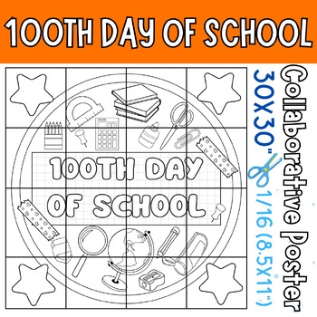 10th Day Of School Coloring Project Collaborative Poster Activity