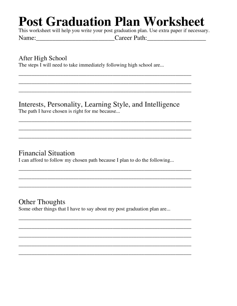 14 High School Graduation Worksheet Free PDF At Worksheeto