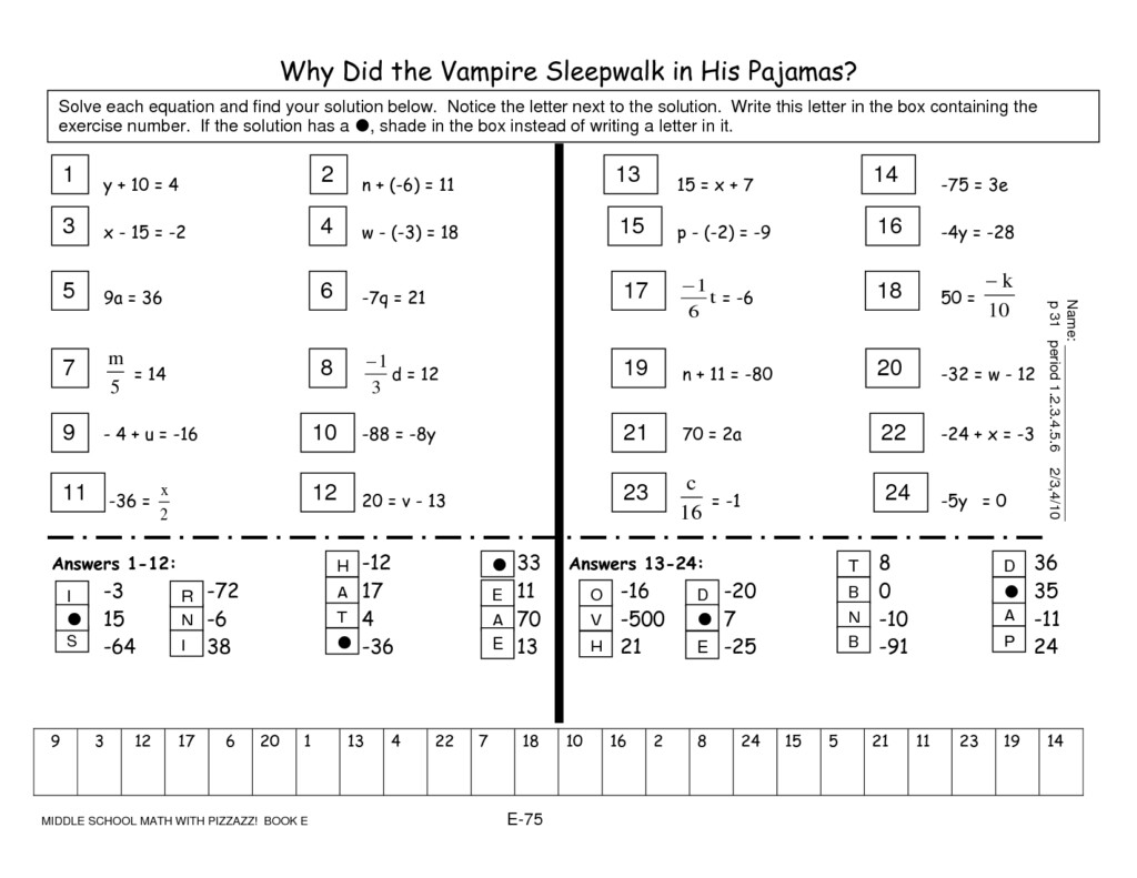 18 Pizzazz Worksheet Answer Key Worksheeto