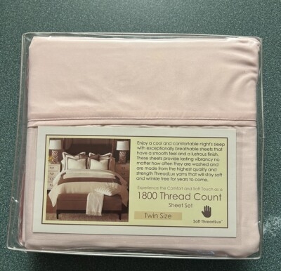 1800 Thread Count Soft Threadlux Pink Deep Pocket Twin Size Sheet Set 