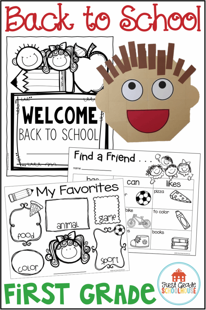 1st Grade Back To School Activities Writing Prompts Beginning Of 
