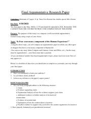 21 Argumentative Research Paper Assignment Sheet And Checklist 2 pdf 