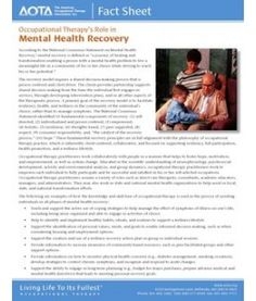 23 AOTA Fact Sheets Ideas Fact Sheet Occupational Therapy Occupational