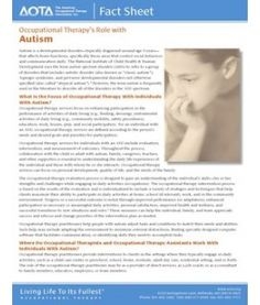 23 AOTA Fact Sheets Ideas Fact Sheet Occupational Therapy Occupational