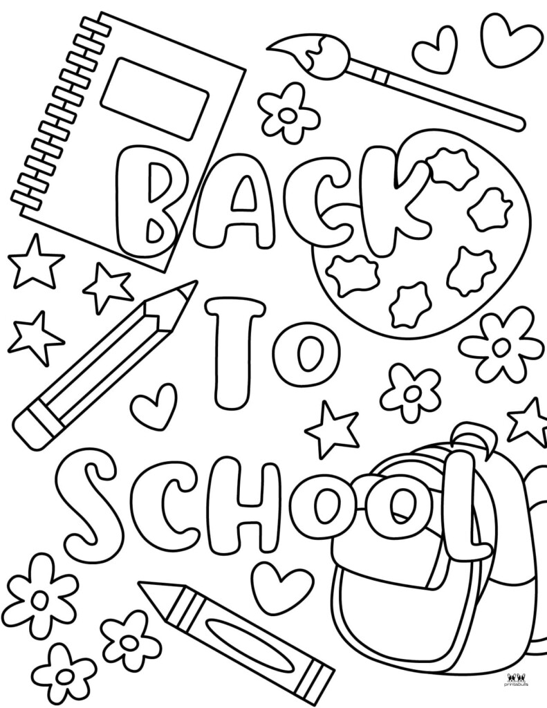 25 Back To School Coloring Pages Free Printables Cute Coloring Lights 