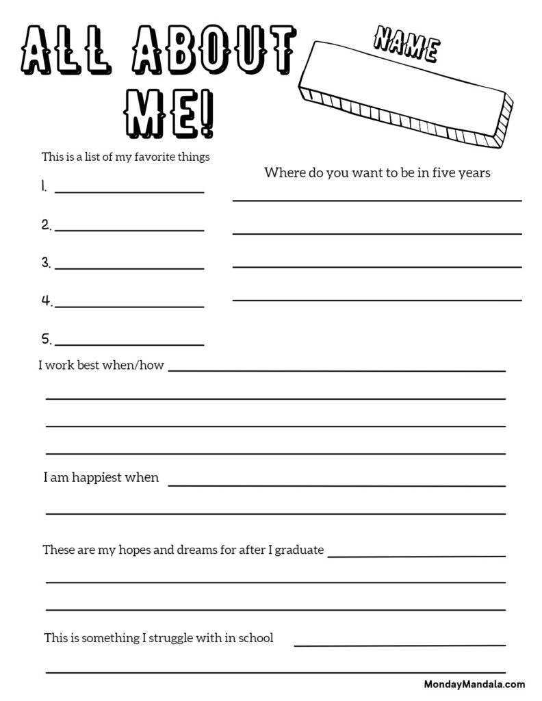 30 All About Me Worksheets Free PDF Printables Worksheets Library