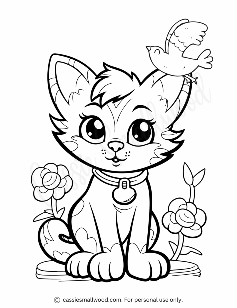 37 Cute Cat Coloring Pages Cassie Smallwood