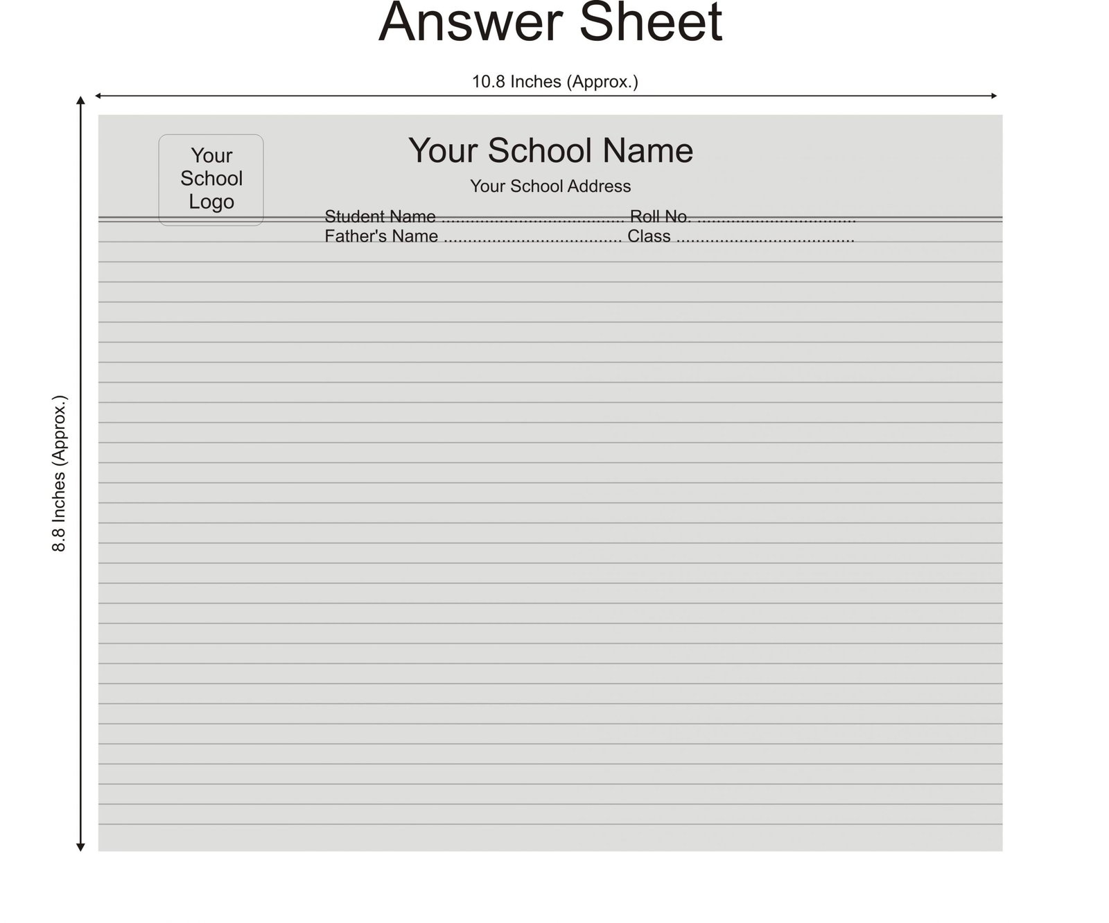4 Pages Exam Answer Sheet Question Answer Sheets Test Copy School