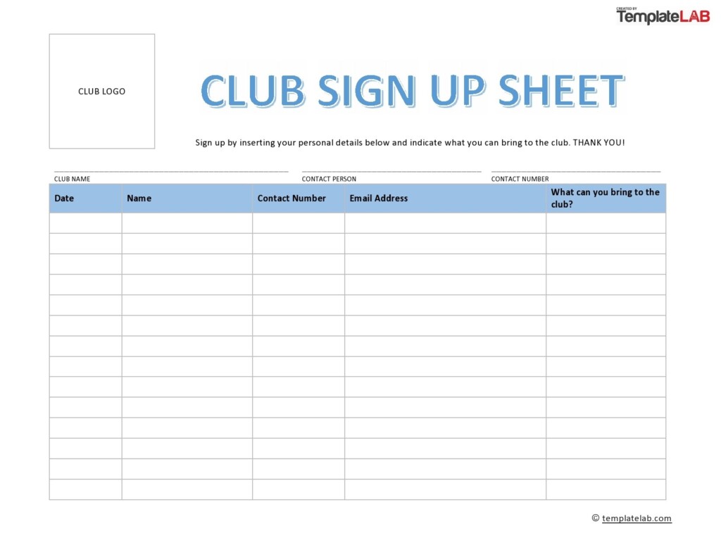 40 Sign Up Sheet Sign In Sheet Templates Word Excel 