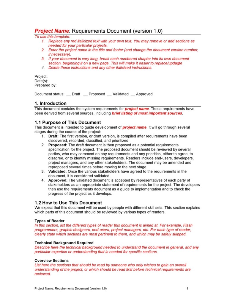 40 Simple Business Requirements Document Templates TemplateLab