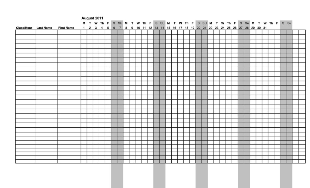 43 Free Printable Attendance Sheet Templates TemplateLab