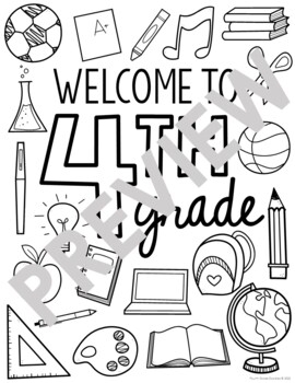 4th Grade Back To School Coloring Sheet By Fourth Grade Doodles TpT