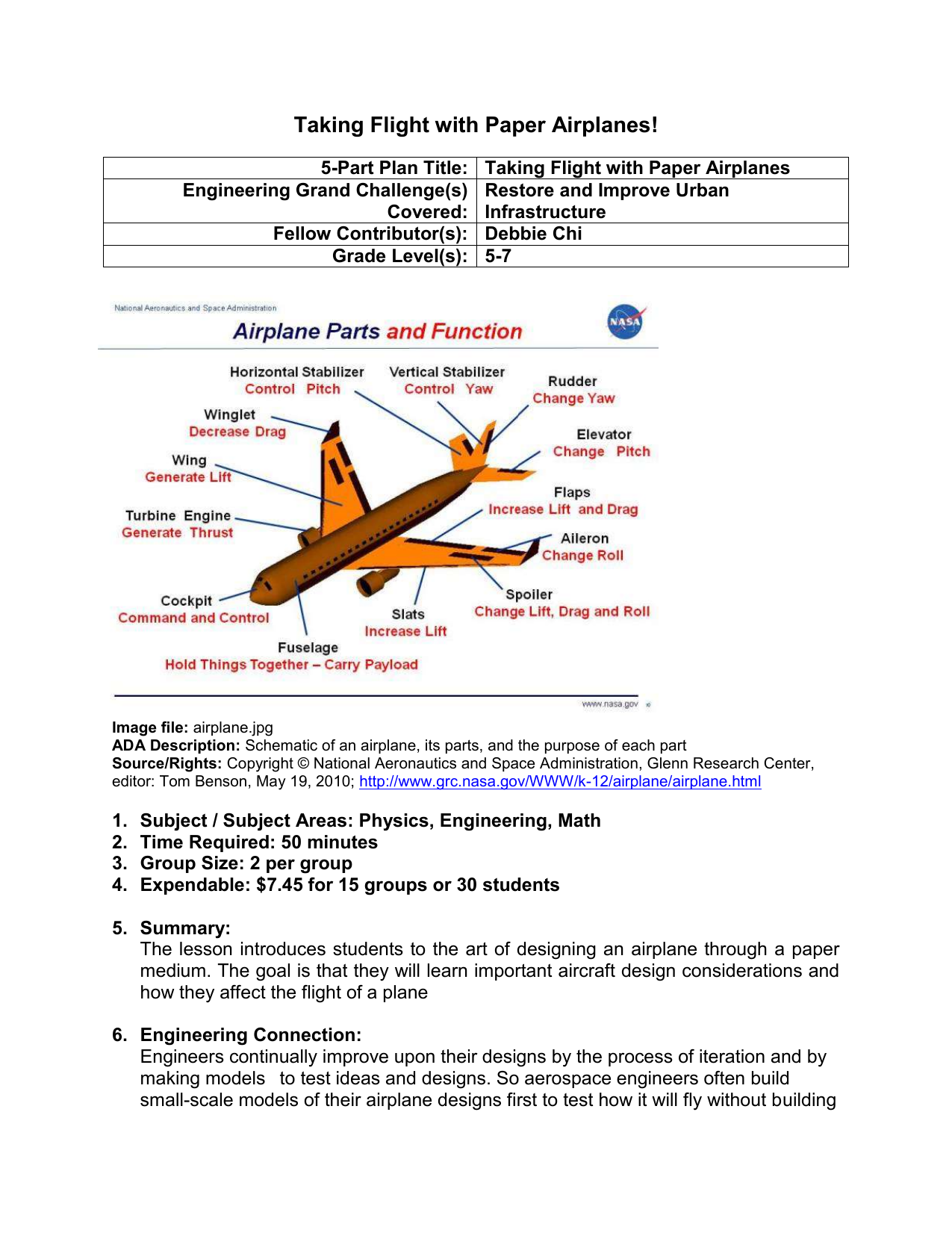 5 Part Plan Lesson And Activity Template Boeing Fellows