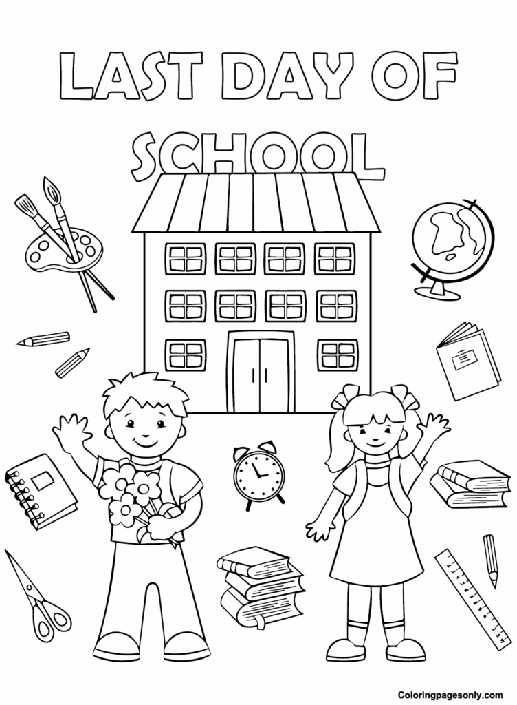 50 Last Day Of School Coloring Pages Free Printable PDF JPG PNG 