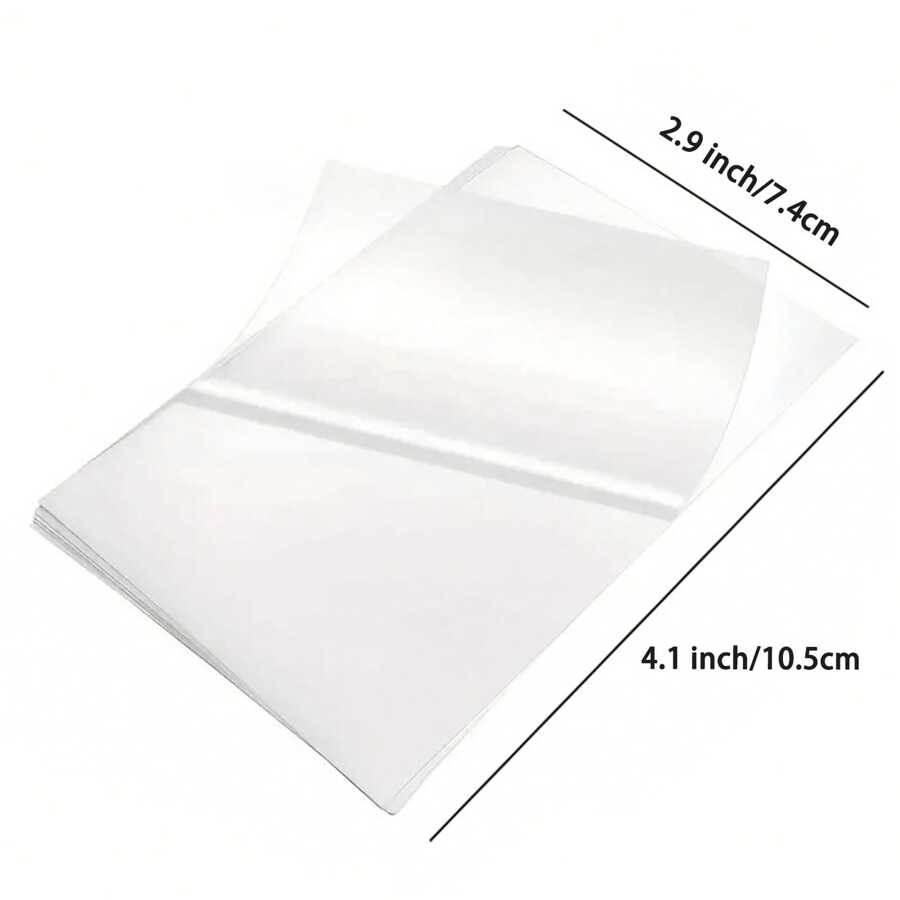 50 Sheets Self Adhesive Laminating Sheets 4 1x2 9 Inches Clear 