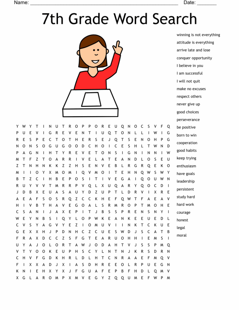 7th Grade Word Search Printable Free Word Search Maker