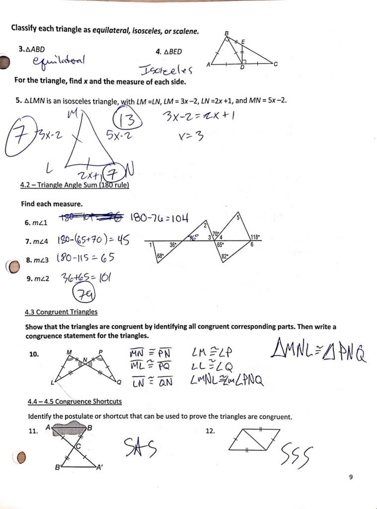 9 1 Practice A Geometry Answers 9th Geometry Practice Set 1