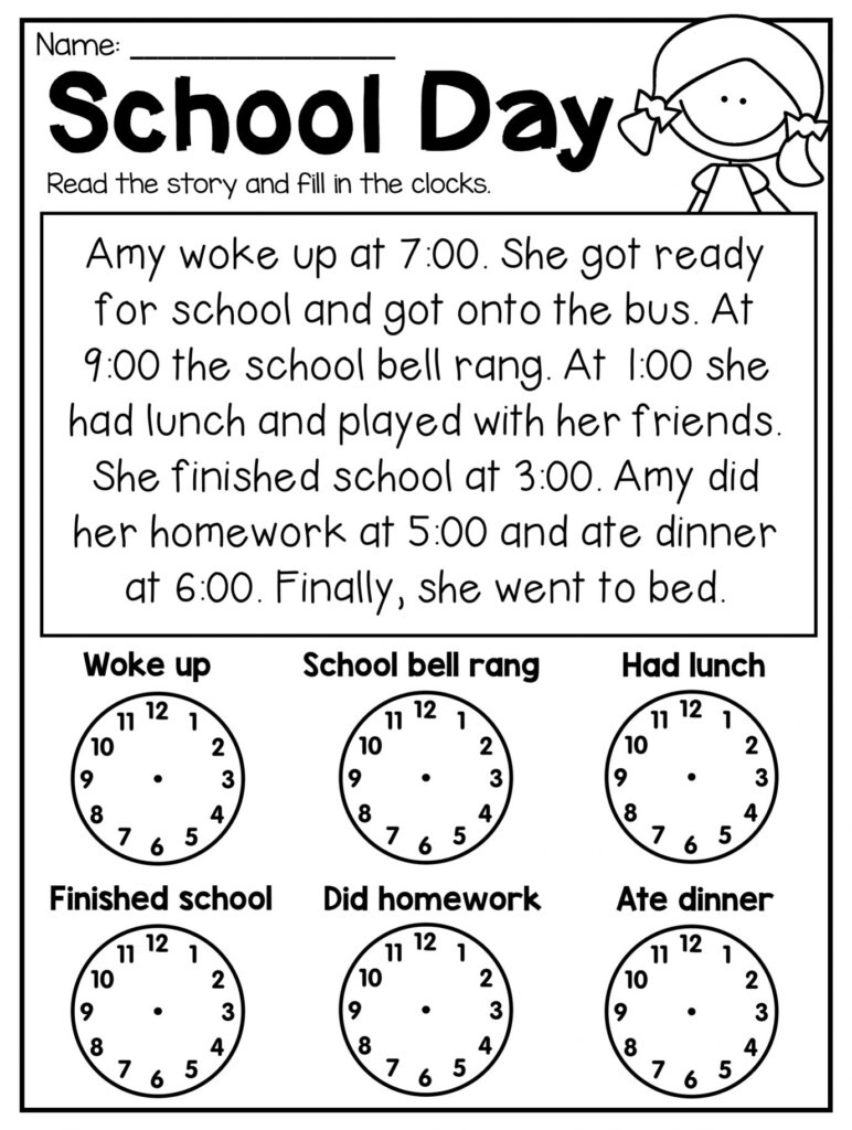 9 1St Grade Time Reading Worksheet Time Worksheets First Grade 
