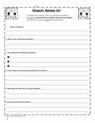 A Debate Worksheet Debate Topics Middle Grades Student Organization