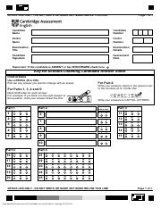 A2 Key For Schools Answer Sheet Listening pdf Draft Page 1 Of 1