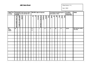 ABA Data Collection Sheets