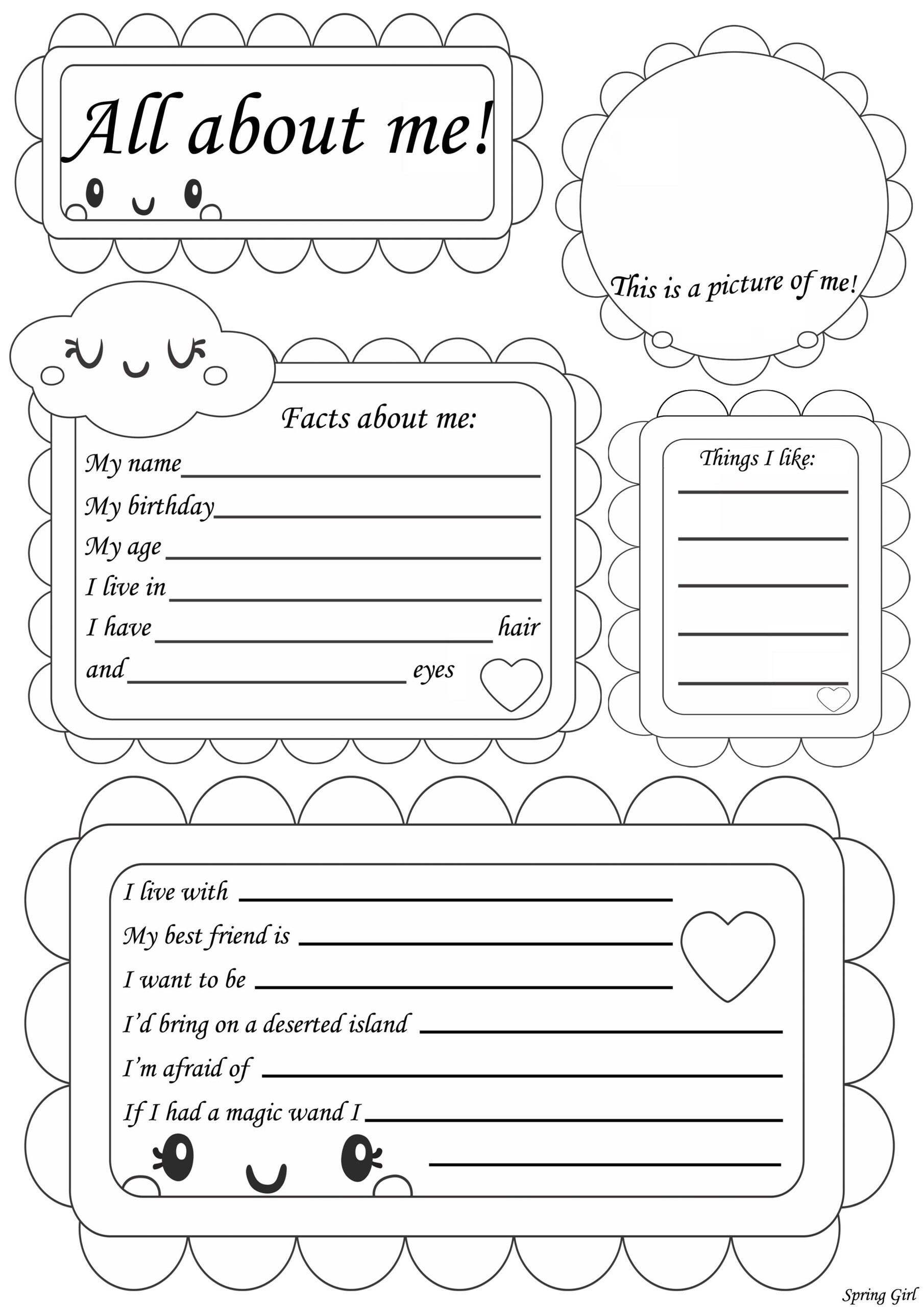 About Me Printable Template
