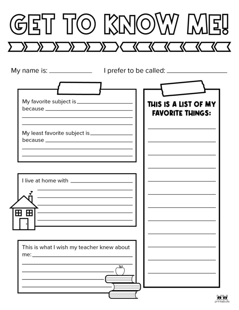 About Me Printable Worksheet