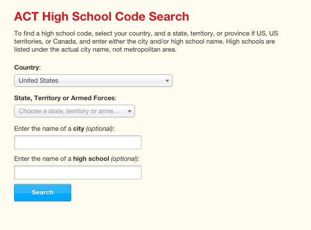 ACT High School Codes And Test Center Codes PrepScholar