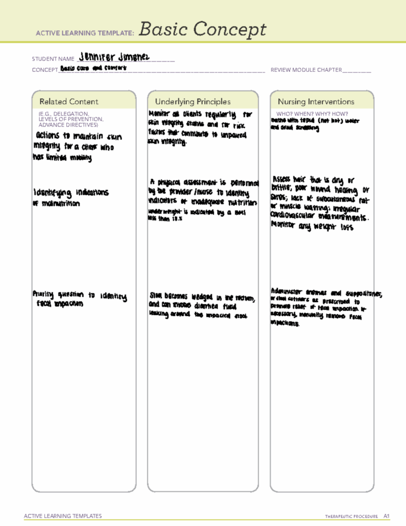 Active Learning Template Basic Concept STUDENT NAME