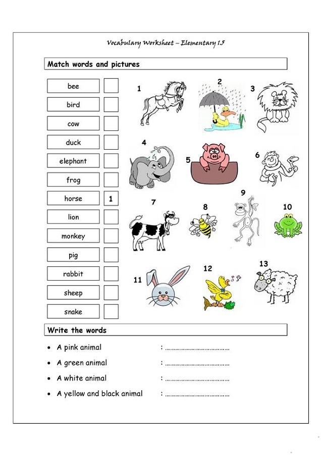Activity Sheets For Elementary Students