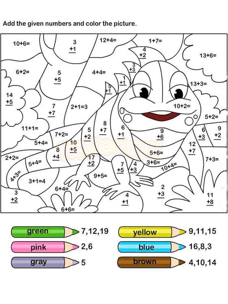 Addition Colouring Pages