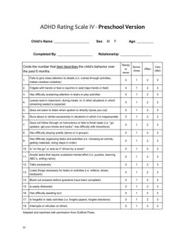 ADHD Rating Scale IV Preschool Version PAL Washington FlipHTML5