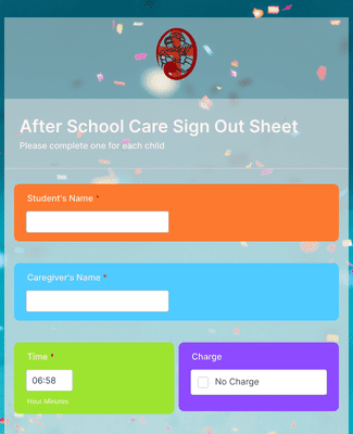 After School Care Sign Out Sheet Form Template Jotform
