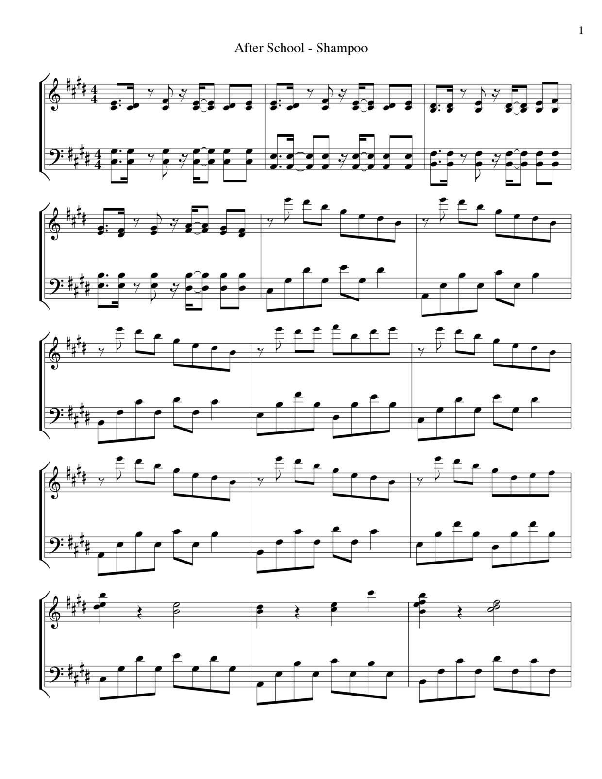 After School Shampoo Sheet Music Pdf Free Score Download