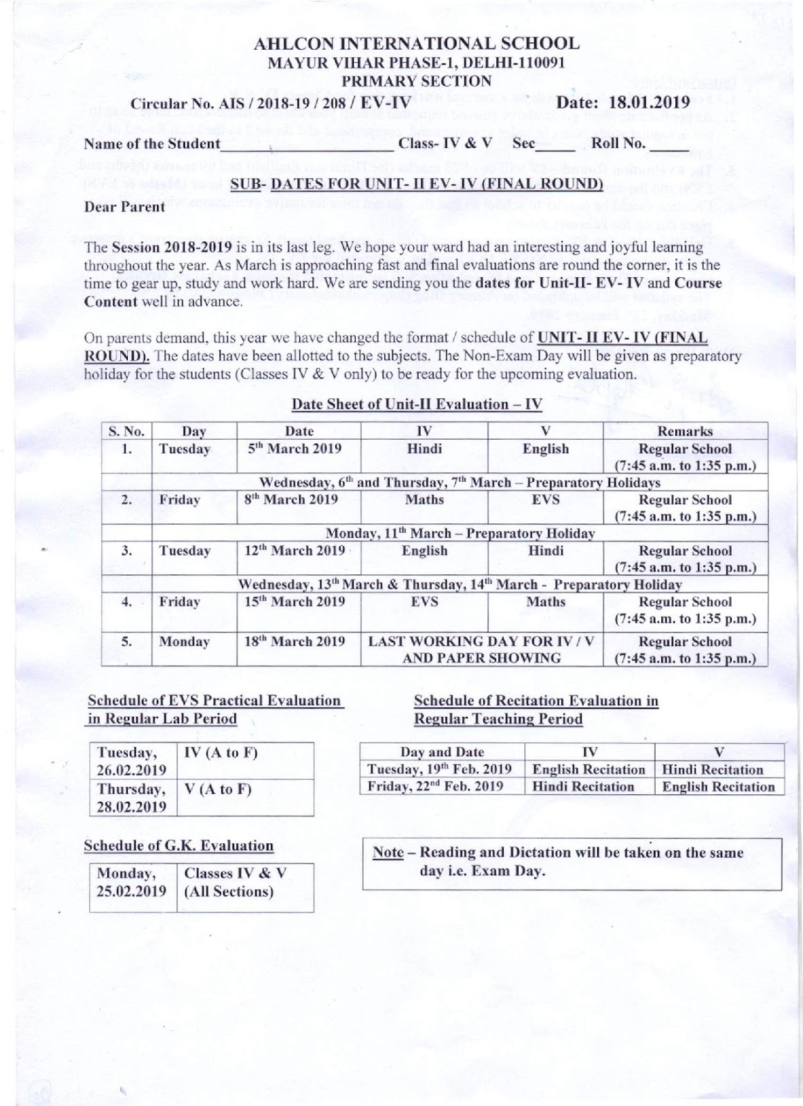 AHLCON PRIMARY DATE SHEET