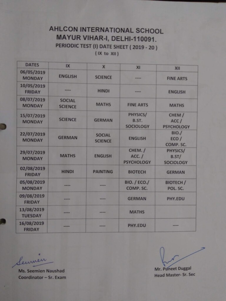 Ahlcon Senior Examination