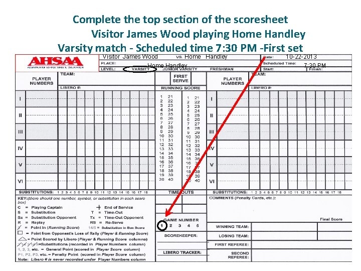 ALABAMA HIGH SCHOOL Volleyball Scoresheet Guide Left Click