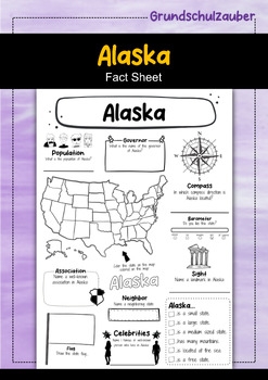Alaska State Fact Sheet By Grundschulzauber TPT
