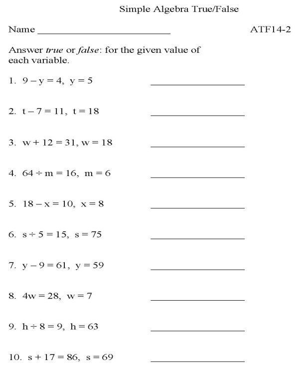 Algebra 2 Worksheets With Answers