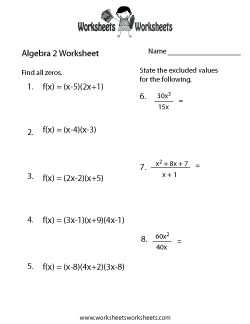 Algebra 2 Worksheets Worksheets Worksheets